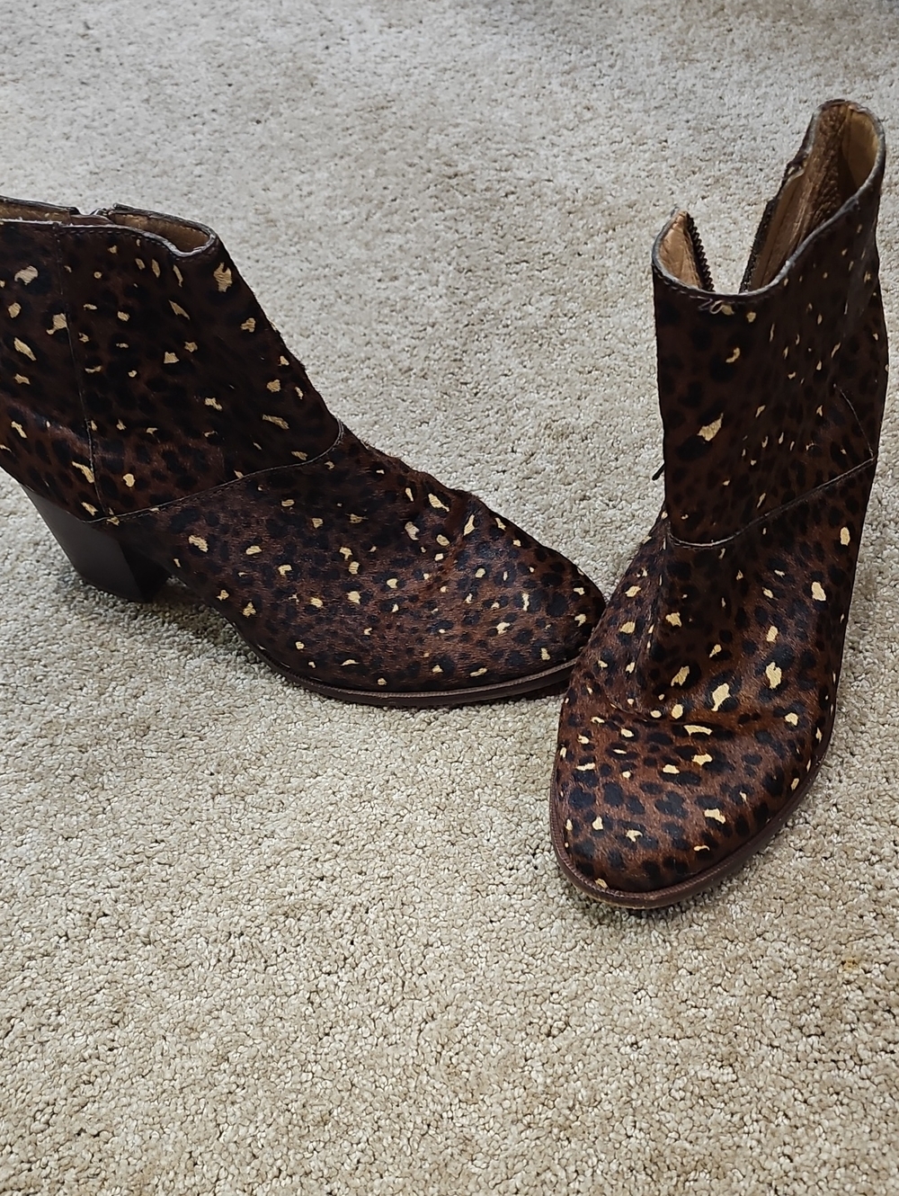 Madewell Leopard-Print Brown Ankle Booties